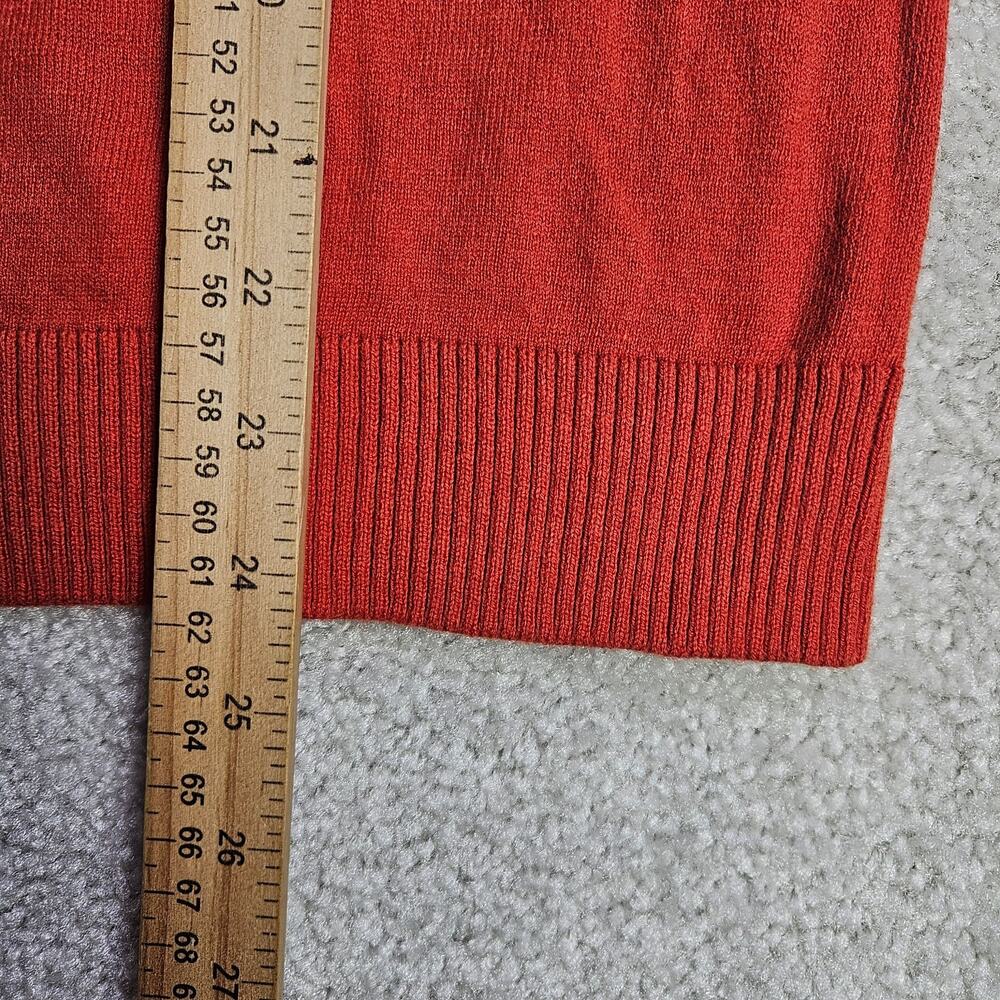 J Jill Sweater Womens M Orange Easy Fit V Neck Knit Lightweight Pullover - Picture 7 of 8